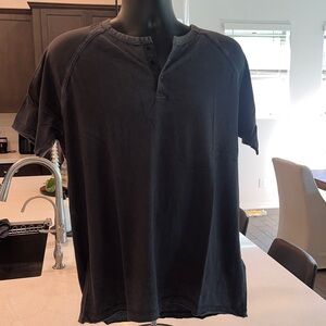Lucky Brand Dark Gray Short Sleeve Henley Tee
